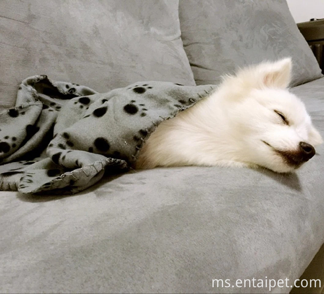 Selimut selimut haiwan peliharaan anjing kucing comel dengan cetakan kaki haiwan kesayangan untuk anak anjing anak anjing dan pek haiwan kecil sebanyak 6